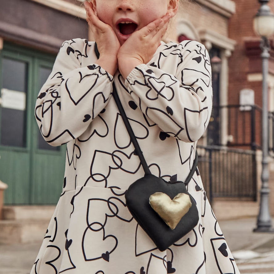 Chickpea Heart Dress with Purse