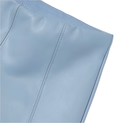 Sky Blue Faux Leather Leggings
