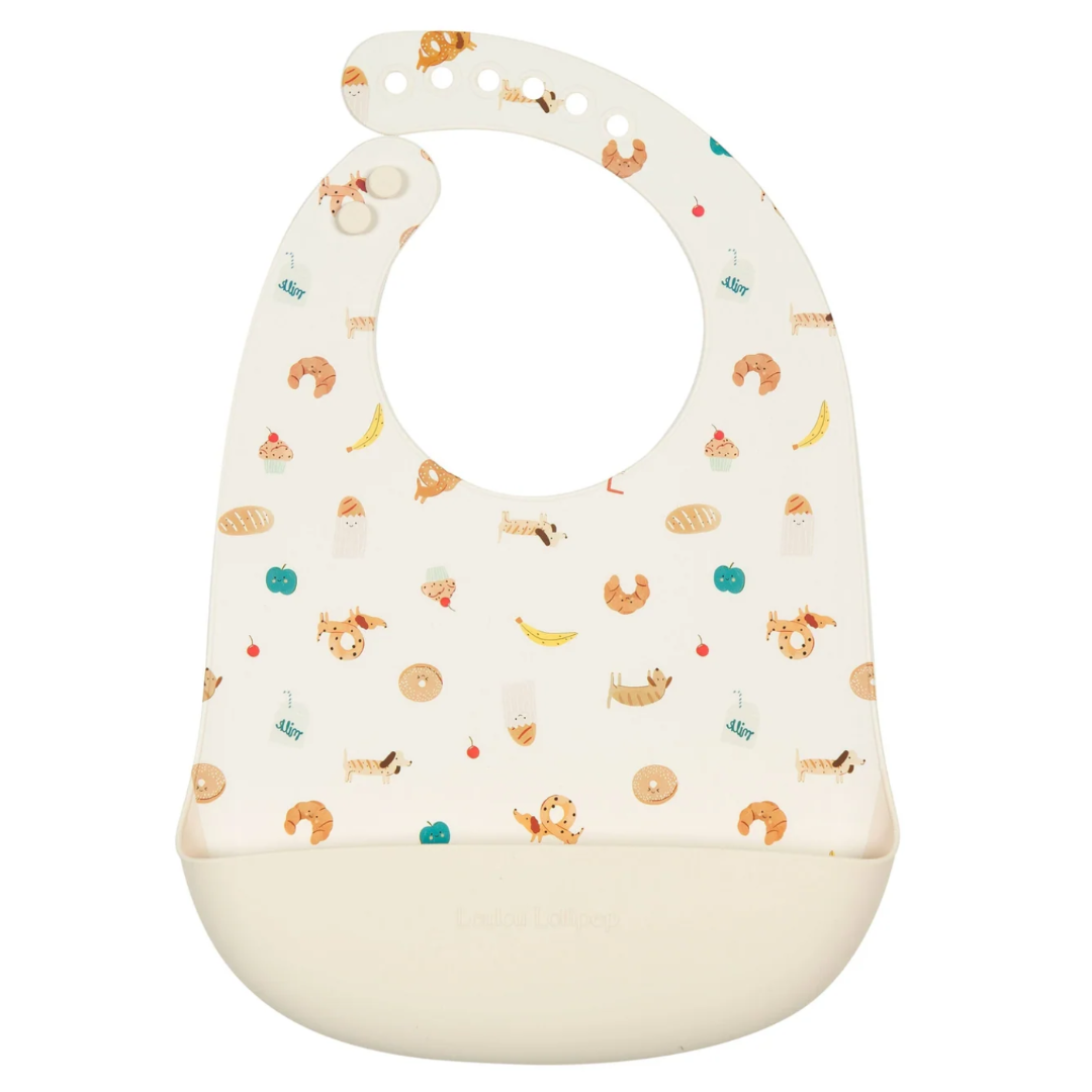 French Breakfast Silicone Bib Printed