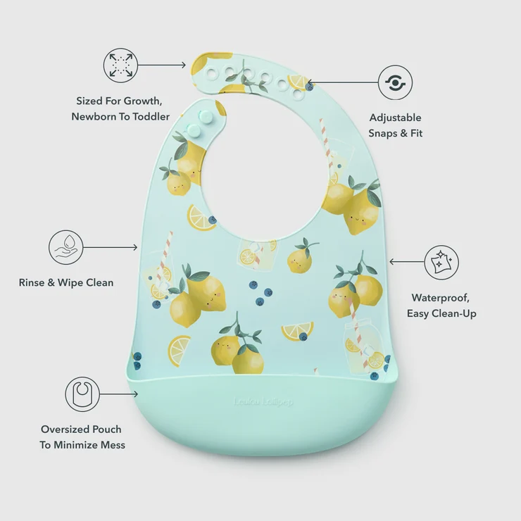 Lemon Squeezy Silicone Bib Printed