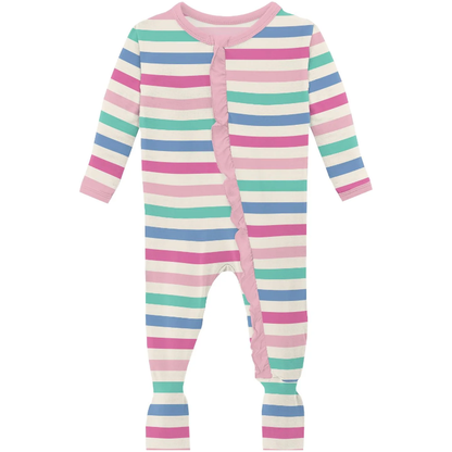 Skip To My Lou Stripe Muffin Ruffle Footie