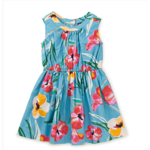 Painterly Hibiscus Sleeveless Dress