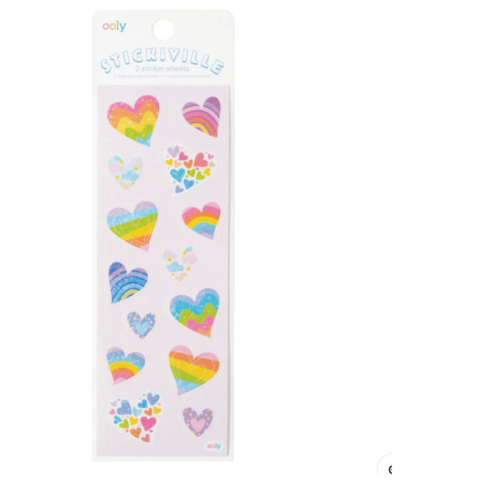 Skinny Sticker Sheet Rainbow Hearts