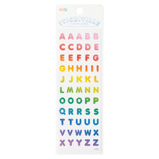 Skinny Sticker Sheet Rainbow Letters
