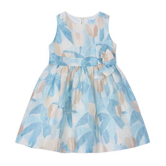 Blue Tulip Floral Print Dress