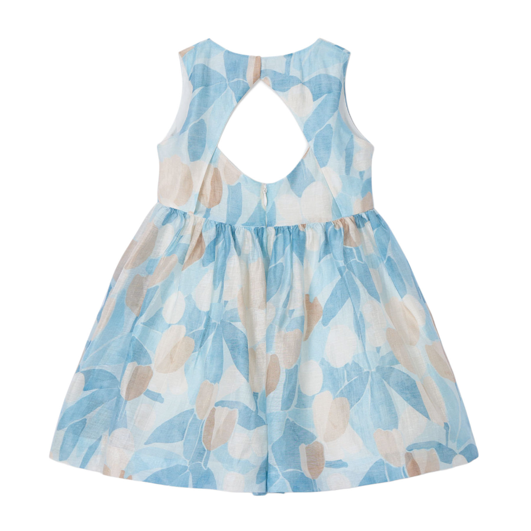 Blue Tulip Floral Print Dress