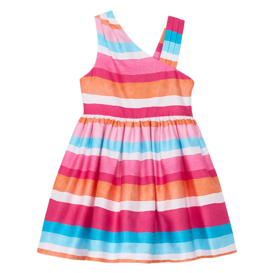 Sherbet Asymmetric Striped Dress