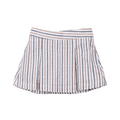 Rosewood & Navy Striped Seersucker Skort