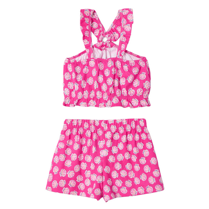 Magenta Shorts + Criss Cross Top Set