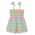 Aqua Printed Smocked Romper