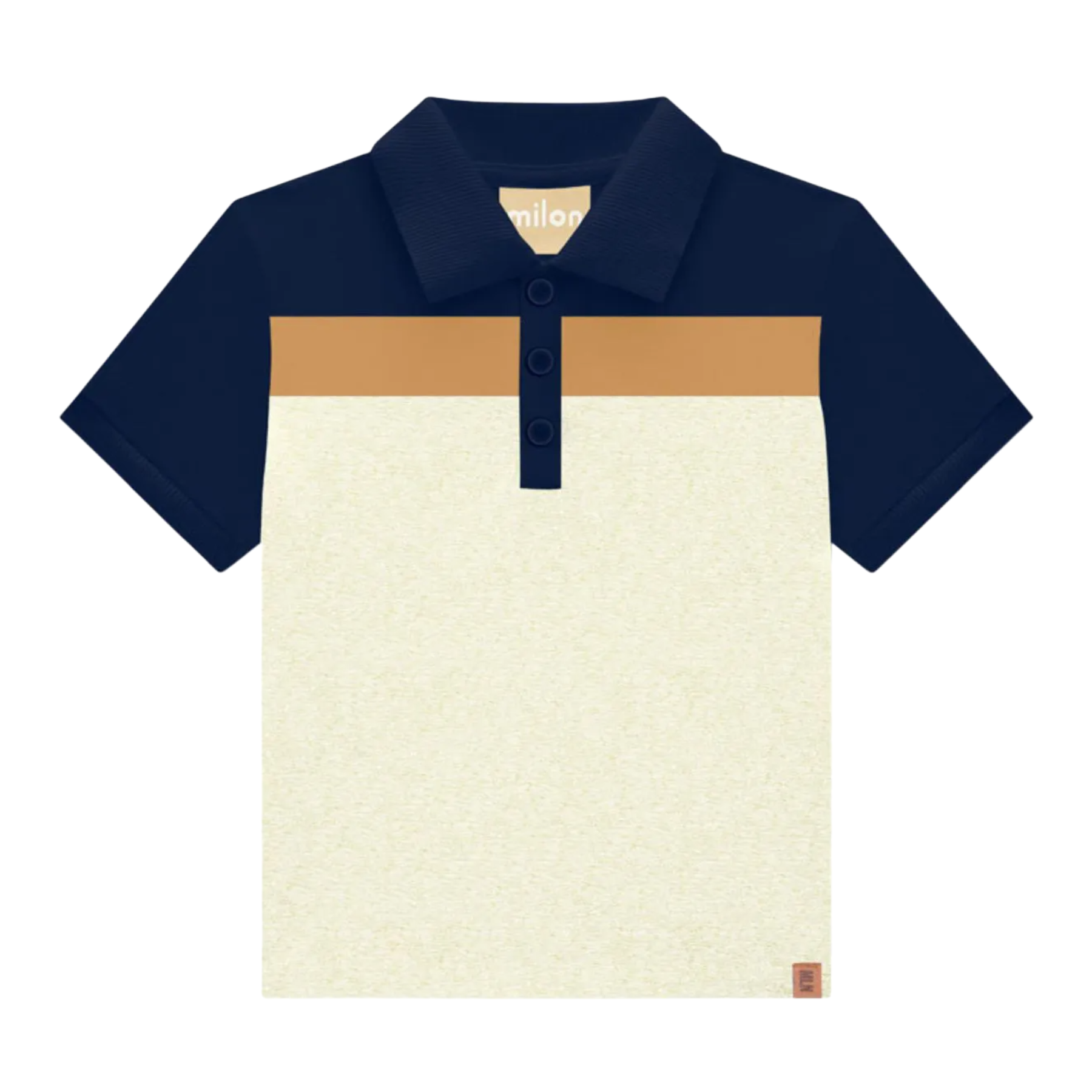 Navy Tan Stripe Polo