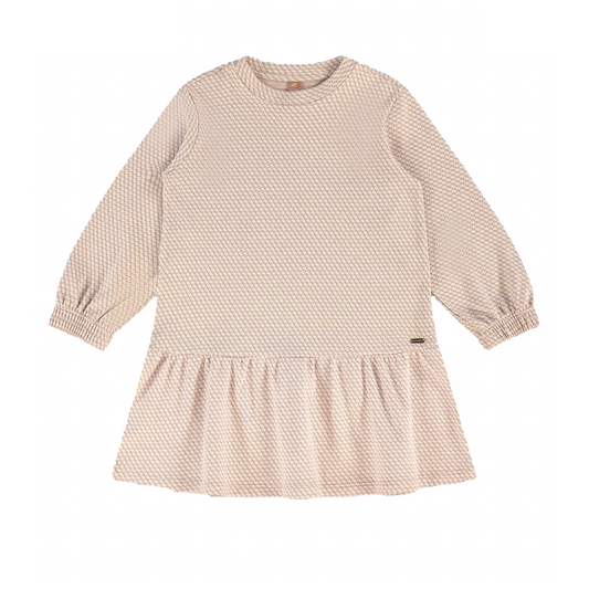Brown Jacquard Jersey Dress