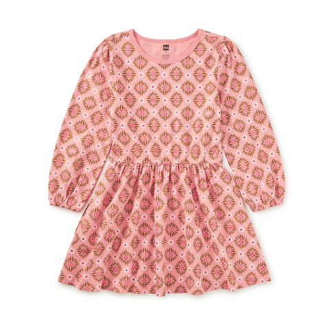 Metallic Chrysanthemum Blouson Dress
