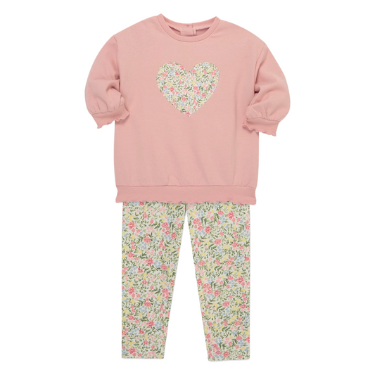 Rose Heart Sweatshirt Set (Toddler)