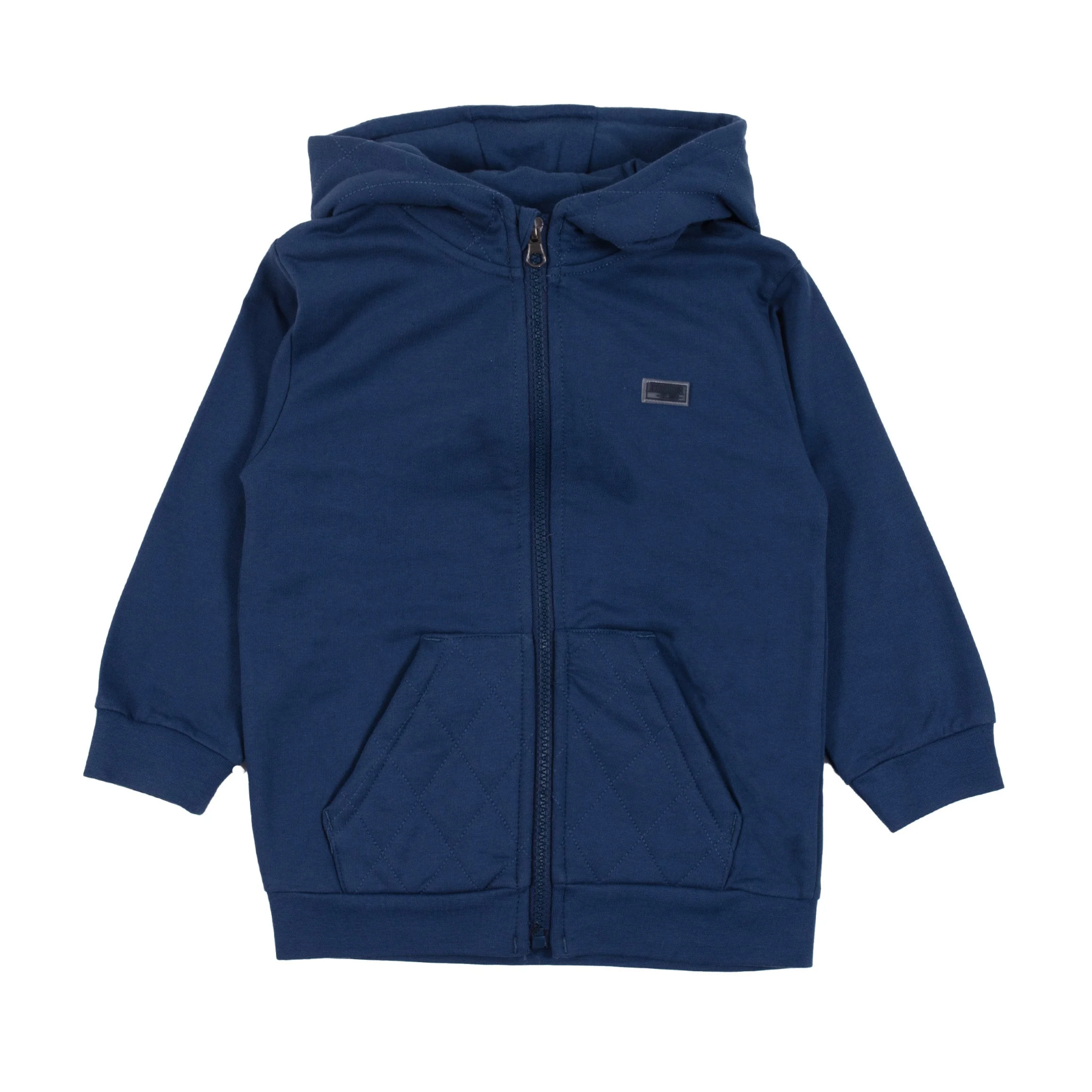 Navy Quilted Zip Hoodie