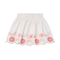 Embroidered Coral Flowers Skirt