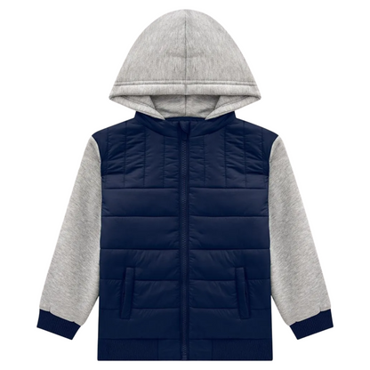 Navy Gray Sleeves Jacket