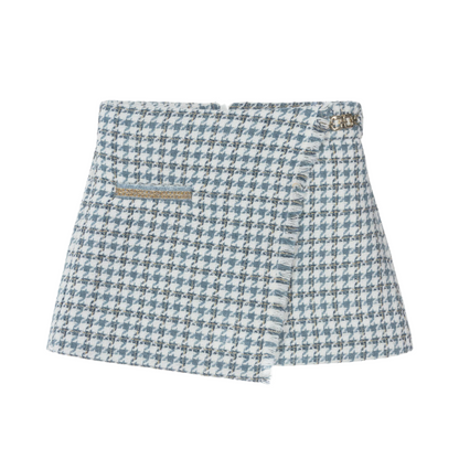 Cerulean Houndstooth Skort