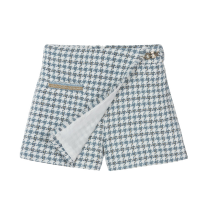 Cerulean Houndstooth Skort