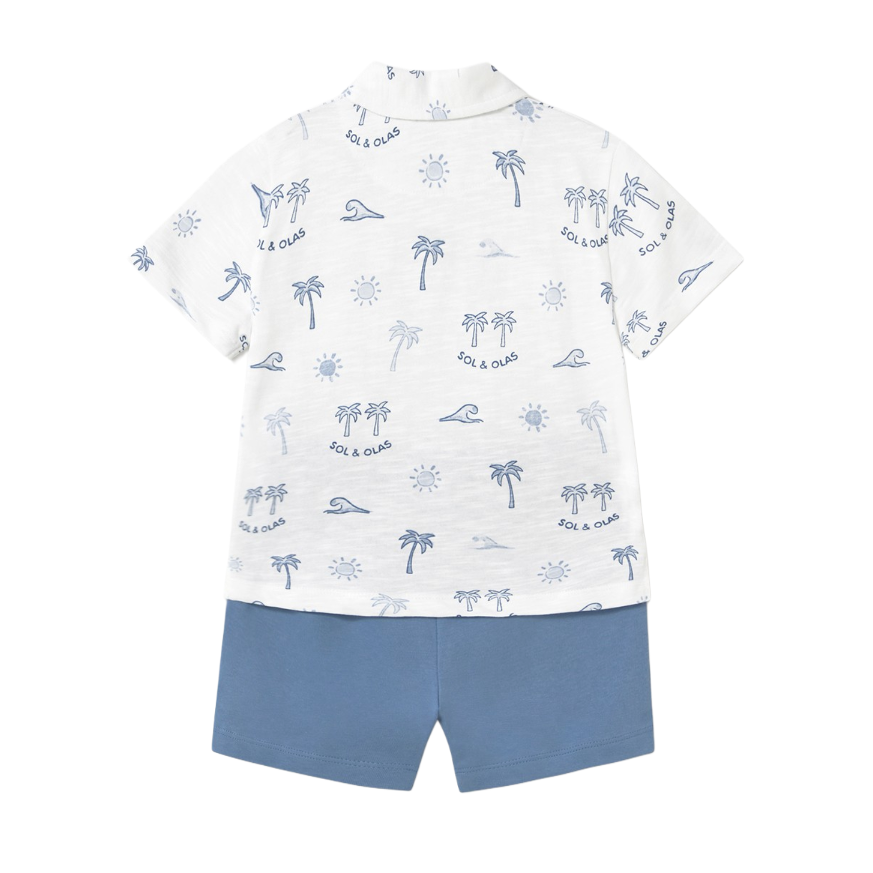 Capri Blue and White Palms Polo Set