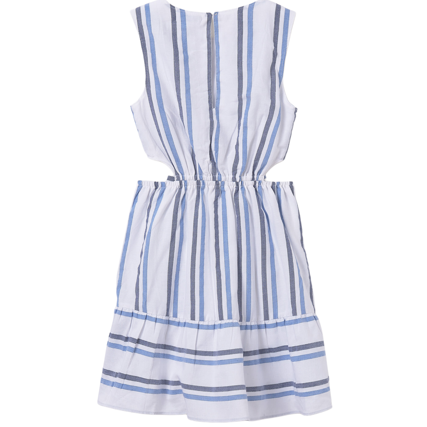 Blue Striped Cut Out Dress