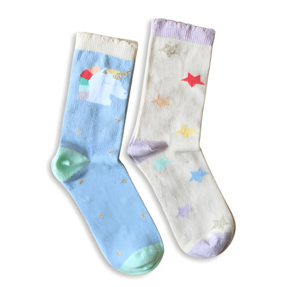 Rainbow Unicorn 2-Pack Socks (6-8 years)