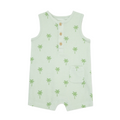 Green French Terry Palm Tree Romper Set