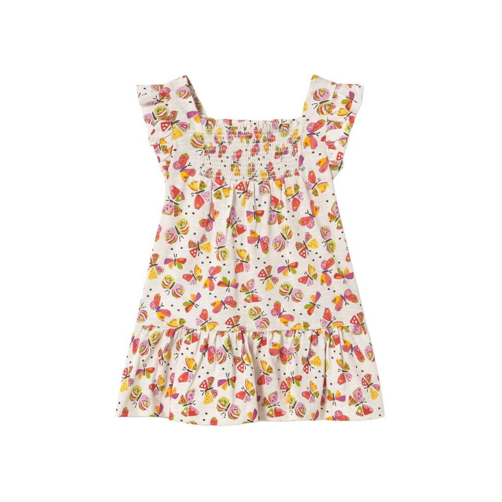 Coral Butterflies Baby Printed Dress