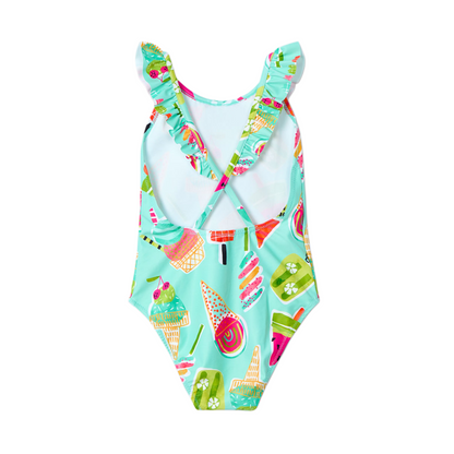 Summer Prints Swimsuit with Ruffles