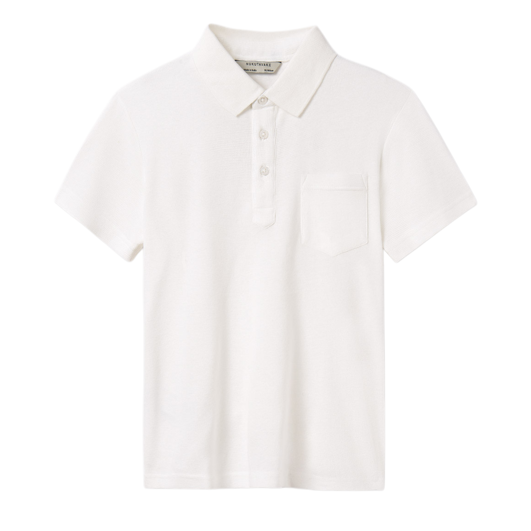 Cream Soft Waffle Weave Polo