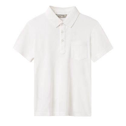 Cream Soft Waffle Weave Polo