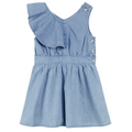 Blue Denim Sleeveless Ruffle Dress