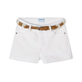 Belted White Shorts