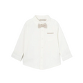 White Shirt Tan Bow Tie