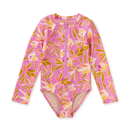 Tropical Gardenias Rashguard Bathing Suit