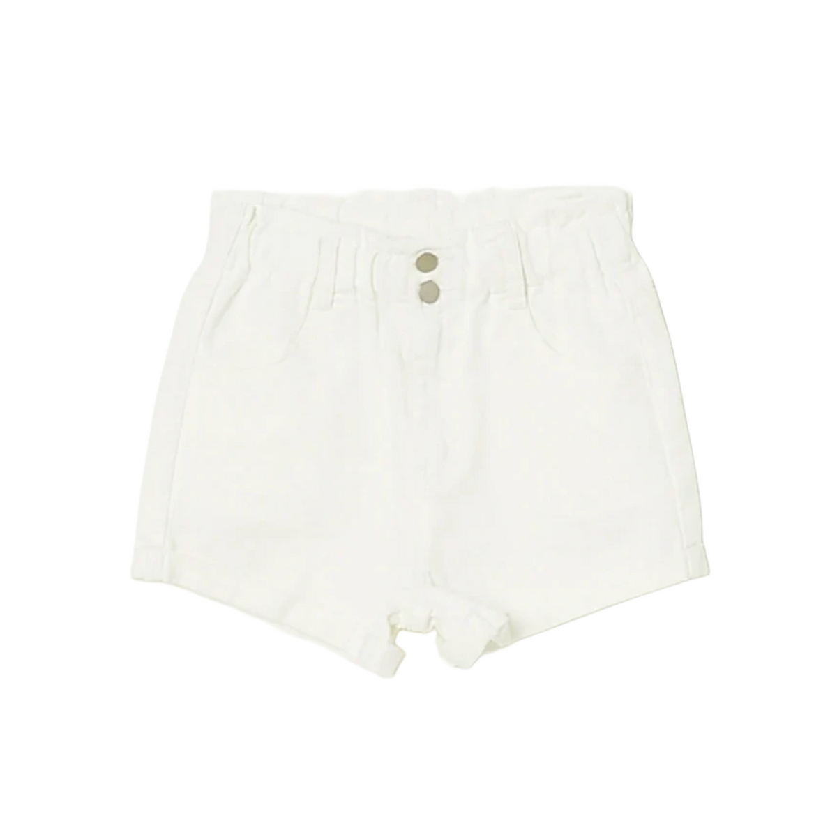 White Denim Pull On Shorts
