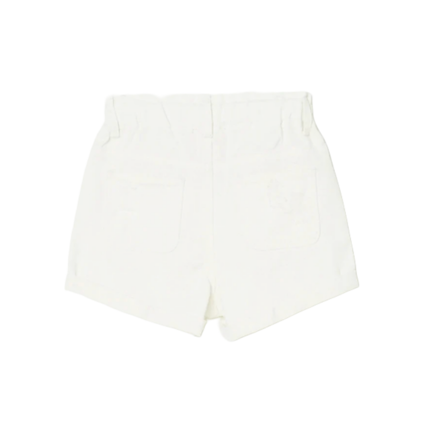 White Denim Pull On Shorts