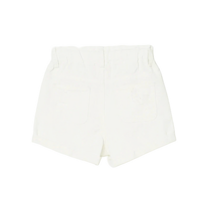 White Denim Pull On Shorts