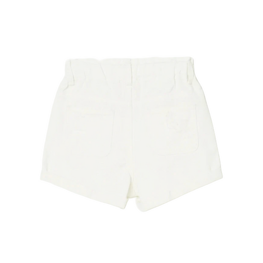 White Denim Pull On Shorts