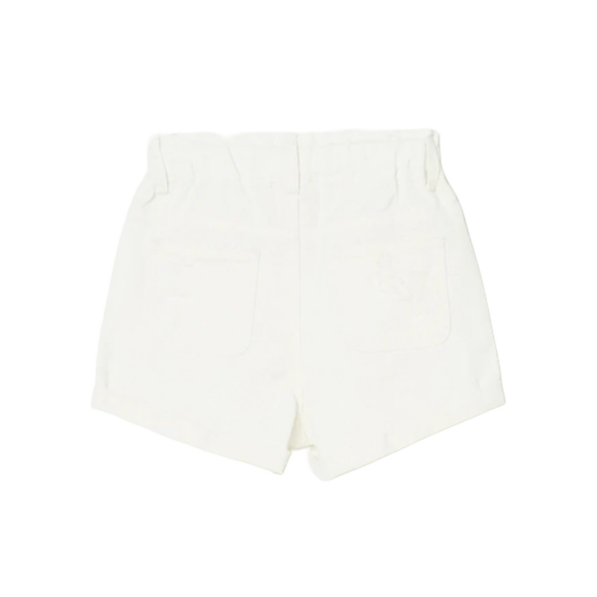 White Denim Pull On Shorts