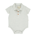Grey White Polo Short Sleeve Onesie