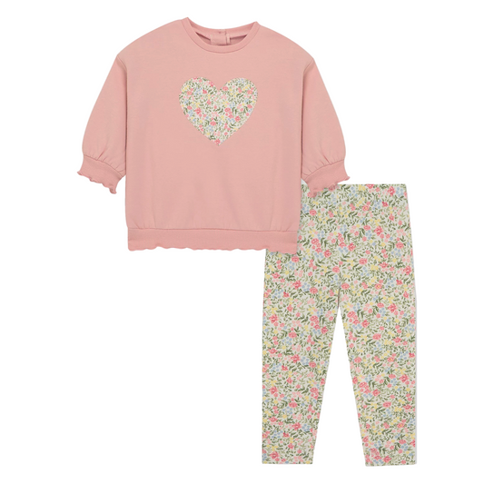 Rose Heart Sweatshirt Set (Toddler)