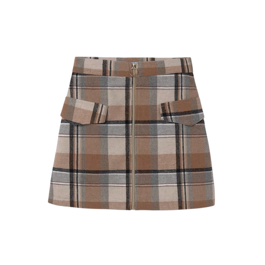 Cinnamon Check Skirt