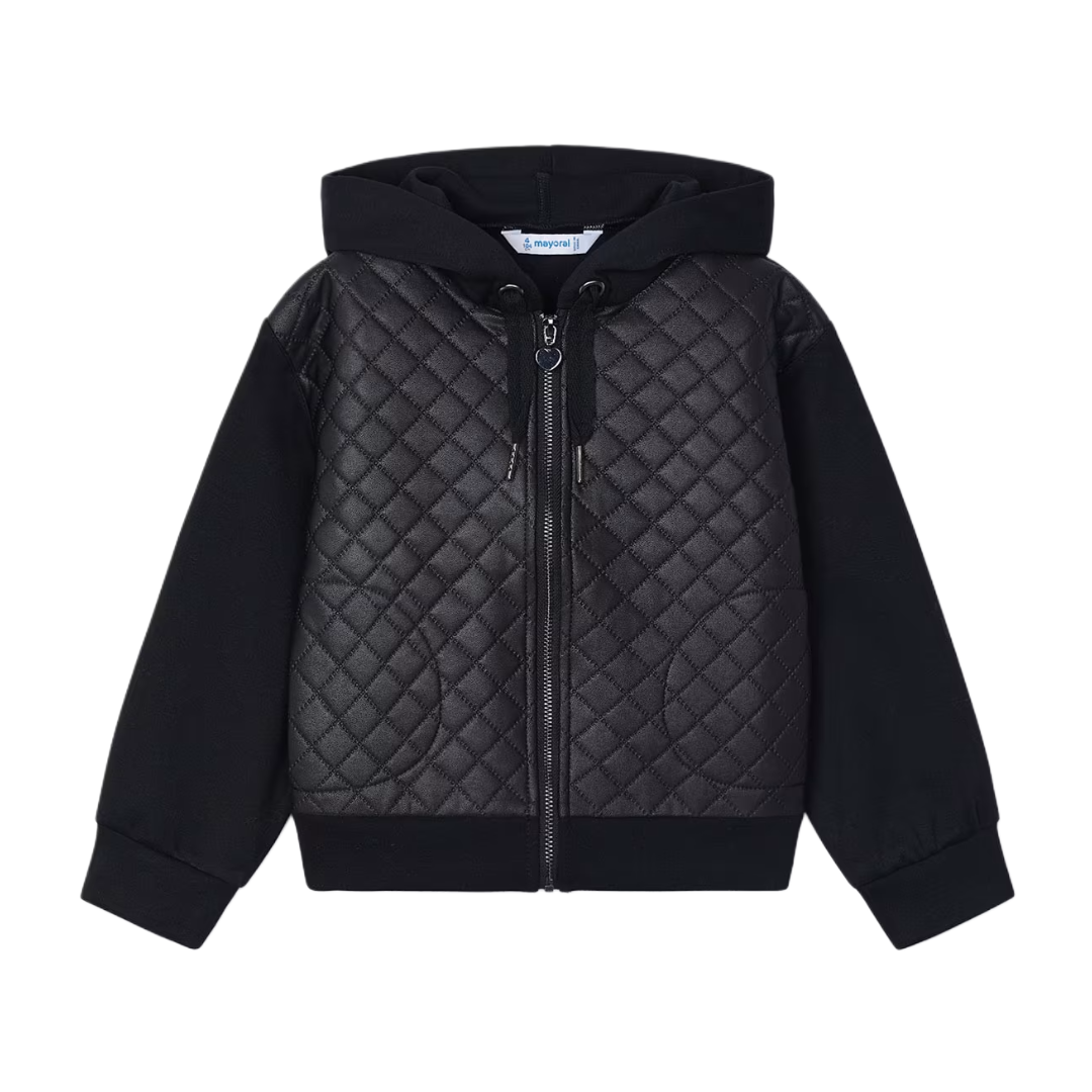 Black Quilted Zip Up