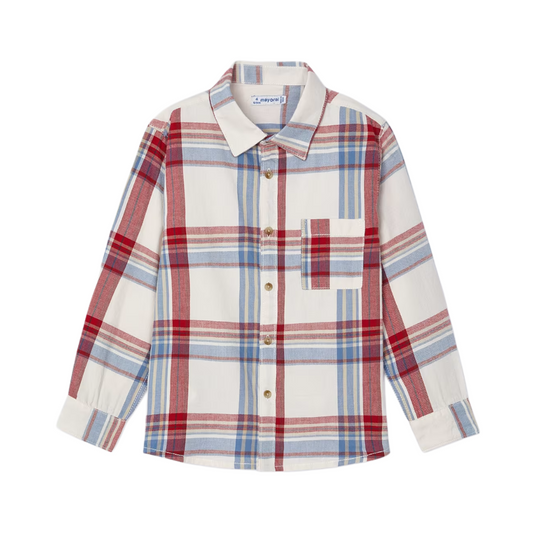 Wine Blue Plaid Button Up Shirt