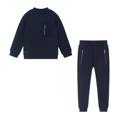 Navy Waffle Joggers