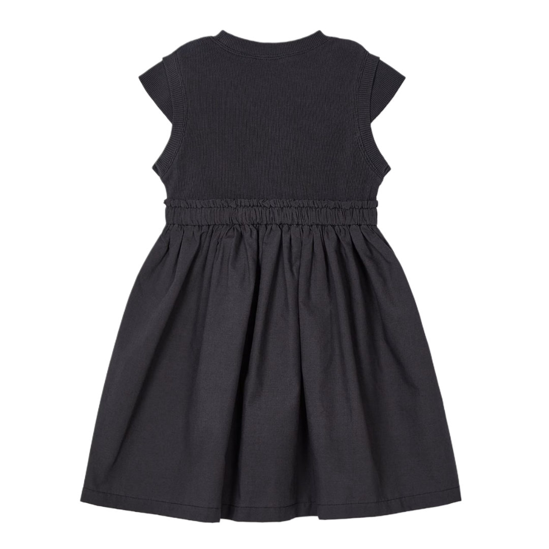 Anthracite Ribbed Combined Dress