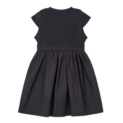 Anthracite Ribbed Combined Dress