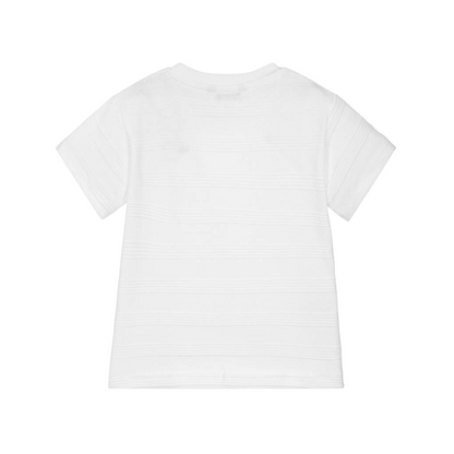 Cream Jacquard Stripe Short Sleeve Tee