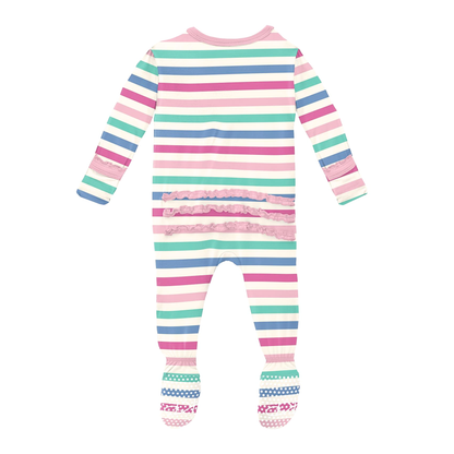 Skip To My Lou Stripe Muffin Ruffle Footie